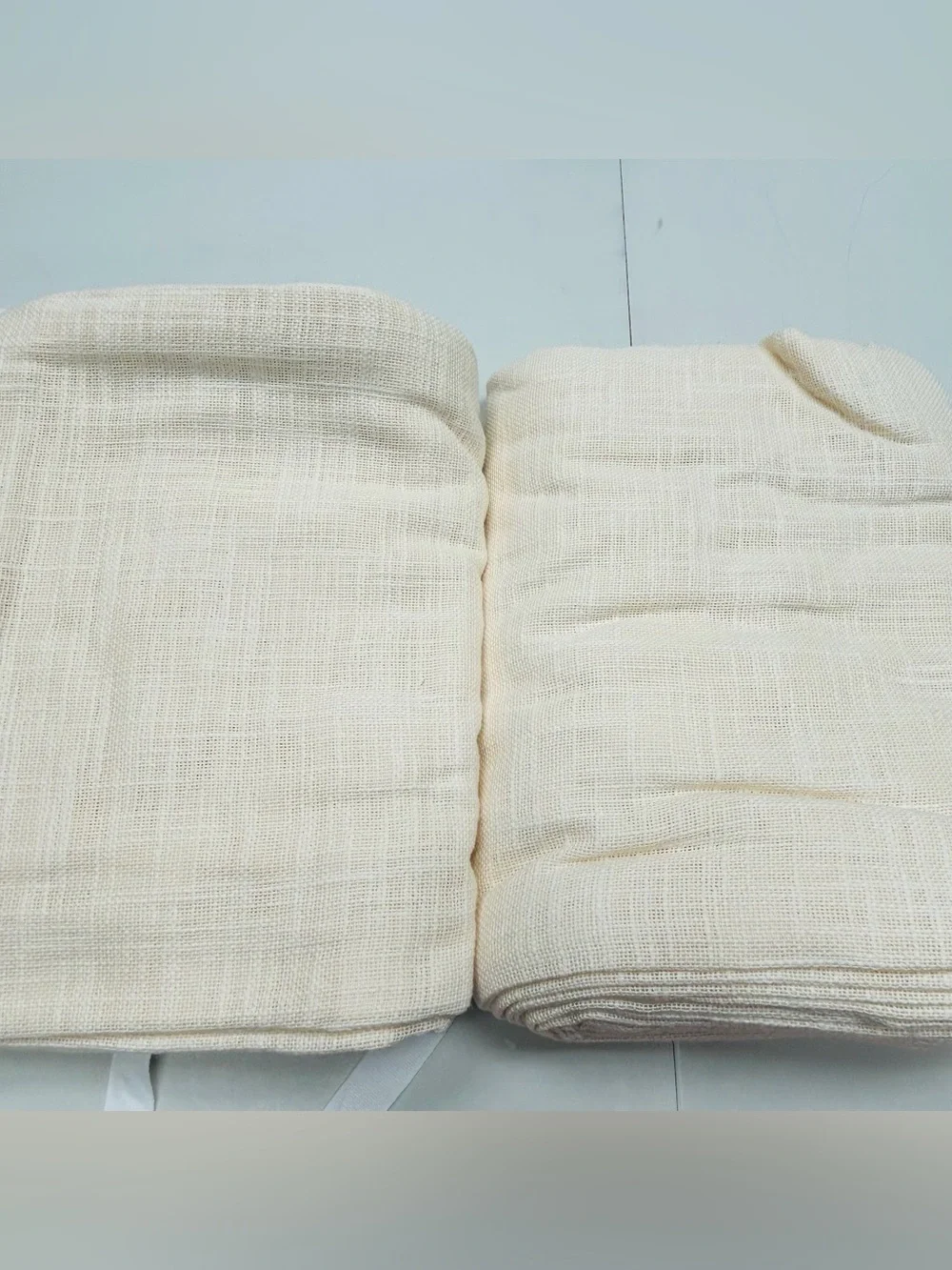 QUINCE Set Of 2 48x96 Cotton Sheer Curtains Ivory 0381